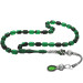 Original Black And Green Transparent Amber Rosary With Silver Tassels