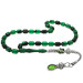 Original Black And Green Amber Rosary With Silver Tassels 1000