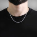 925 Sterling Silver 50 Cm Length Thickness Bar Men Chain