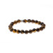 Silver Diamond Pattern Sphere Cut Tiger Eye Bracelet