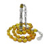Amber Rosary With Silver Tassels And Yellow Tulips