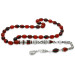 Zulfikar Rosary Is Amber With Red And Black Silver Tassels