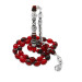 Zulfikar Rosary Is Amber With Red And Black Silver Tassels