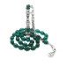 Zulfiqar Amber Rosary With Turquoise Silver Tassels