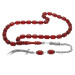 Dark Red Amber Rosary With A Silver Tassel With A Name Written On It