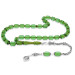 Water Green Amber Rosary With Decorated Silver Tassel