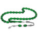 Mens Amber Rosary With A Green Decorated Silver Tassel