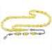 White And Yellow Amber Rosary With 925 Silver Tassel