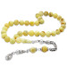 Amber Rosary With Brown And White Silver Tassel