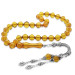 Yellow Amber Rosary With 925 Silver Tassels