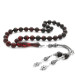 Red And Black Amber Rosary With 925 Silver Tassels