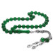 Green Amber Rosary With 925 Silver Tassels