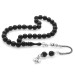 Short Black Rosary With A Silver Tassel