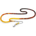 Fiery Amber Rosary With A Black And Honey Silver Tassel