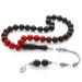 Black And Red Fiery Amber Rosary With 925 Silver Tassel