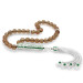 Mens Rosary Bowl With Green Enamel With Alpaca Tassels