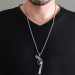 Revolver Design Silver Color Steel Men Necklace