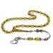 Yellow Amber Rosary With A Crescent And Star Tassel