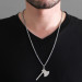 Axe Design Silver Color Steel Men Necklace