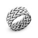 White Black Color 1000 Sterling Silver Trabzon Hand Knitted Kazaz Ring