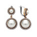 White Zircon Stone Double Layer Round Design Silver Earrings