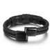 Double Layer Brown Leather Rope Black Color 316L Quality Steel Men Bracelet