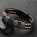 Double Layer Brown Leather Rope Black Color 316L Quality Steel Men Bracelet