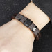 Double Layer Brown Leather Rope Black Color 316L Quality Steel Men Bracelet