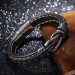 Brown Leather Steel Combined Sailor Knot Design Avant-Garde Men Bracelet