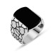 Square Black Onyx Stone 925 Sterling Silver Men Ring