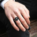 Elif Vav Embroidered Elif Written 925 Sterling Silver Men Ring