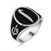 Elif Vav Written Elif Motif 925 Sterling Silver Men Ring