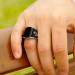 Elif Vav Written Black Onyx Stone 925 Sterling Silver Men Ring