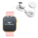 Ferro Pink Color Silicone Strap Smart Watch