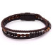 Wicker Design Kuka Embroidered Steel Leather Combined Bracelet