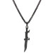 Wedge Design Black Color Steel Men Necklace