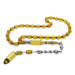Transparent Yellow Amber Rosary With Metal Tassels
