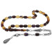 Fiery Amber Rosary Of Various Colors With Metal Fringes