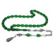 Fiery Amber Green Rosary With Metal Tassels
