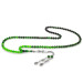 Green And Black Fiery Amber Rosary With Metal Tassels