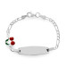 Cherry Detailed Silver Chain Personalized Name Written Children Bracelet