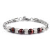 Red Tiger Eye Steel Combination Length Adjustable Avant Garde Men's Bracelet