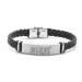 Personalized Name Written Steel Leather Bracelet