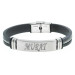 Personalized Name Written Steel Leather Bracelet