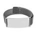 Personalized Name Written Magnet Closure Silver Steel Men Mesh Bracelet