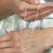 Personalized Three Names Written 925 Sterling Silver Women Necklace