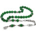 Natural Agate Rosary With Green Silver Tassels