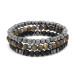 Sphere Cut Black Onyx Tiger Eye Hematite Combined Natural Stone Bracelet