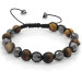 Sphere Cut Matte Tiger Eye Hematite Combined Natural Stone Bracelet