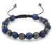 Macrame Braided Sphere Cut Matte Navy Blue Gemstone Faceted Hematite Combination Natural Stone Bracelet
